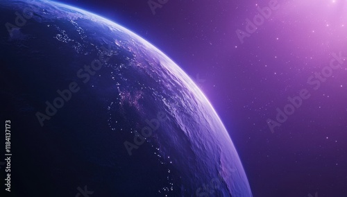 Wallpaper Mural Earth's Purple Glow Captures City Lights and Cosmic Beauty in Space Torontodigital.ca