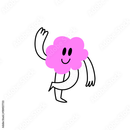 Vector logo design template and graphic elements for advertising, branding, posters and banners, funny cartoon illustrations with smiling character and mascot, abstract stickers and line icons