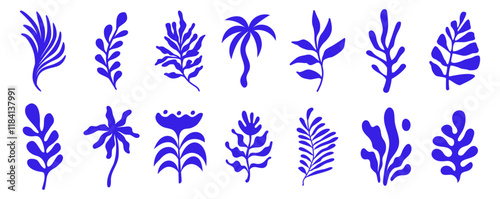 Vector simple minimal illustrations, simple wavy and groovy. hand drawn naive style, flowers and plants, floral botanic design templates, frames and modern wall art