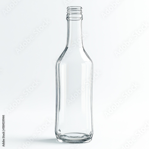 Wallpaper Mural Clear glass bottle standing upright showcasing its elegant and simple design against a light backdrop Torontodigital.ca