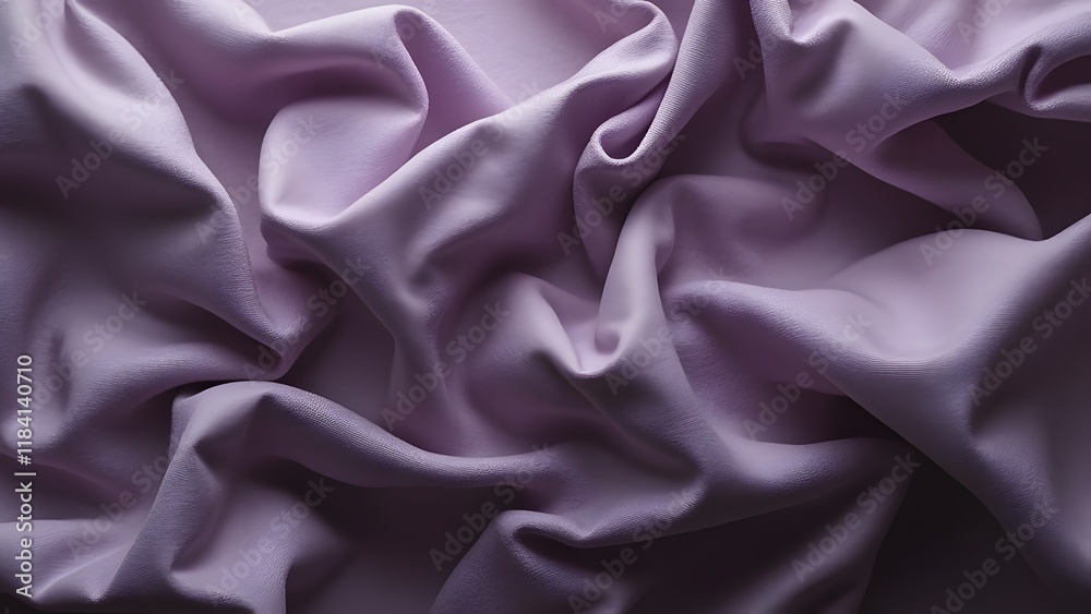 Obraz premium Monochrome Artistic Textures, Close-Up of Crumpled Purple Fabric, Abstract Black and White Drape, Textured Background, Elegant Design Element