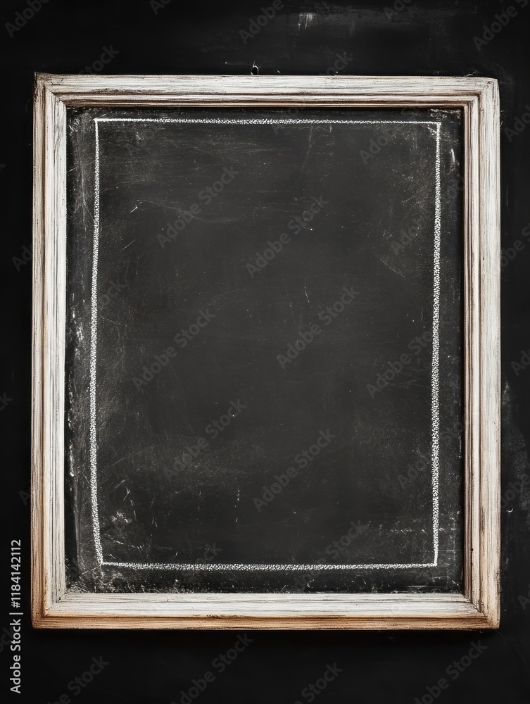Fototapeta premium Empty rustic chalkboard frame ready for message