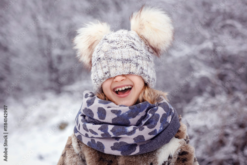 Winter Child Having Fun in Snow Background. Happy Winter Holidays in Nature. Winter Sale for Kids. Winter Child Having Fun in Snow Background. Happy Winter Holidays in Nature. Winter Sale for Kids.