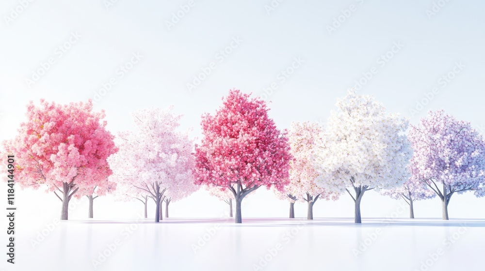 Enchanting aerial digital art of gigapixel cherry blossom trees in a serene landscape Enchanting aerial digital art of gigapixel cherry blossom trees in a serene landscape