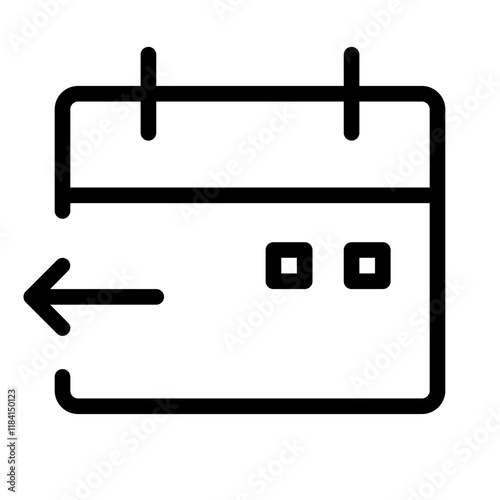 Calendar with Left Arrow Icon