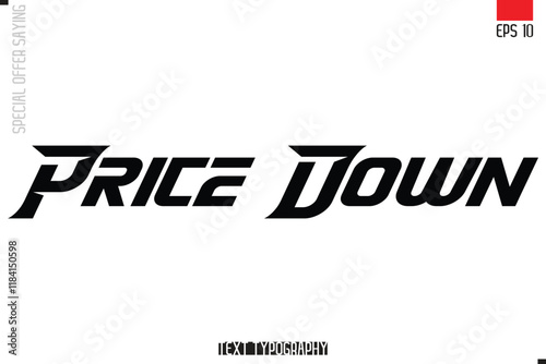 Typography Lettering Special Offer Design For Advertising Price Down.