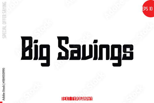 Special Offer Text Banner Design Typography Template Big Savings 