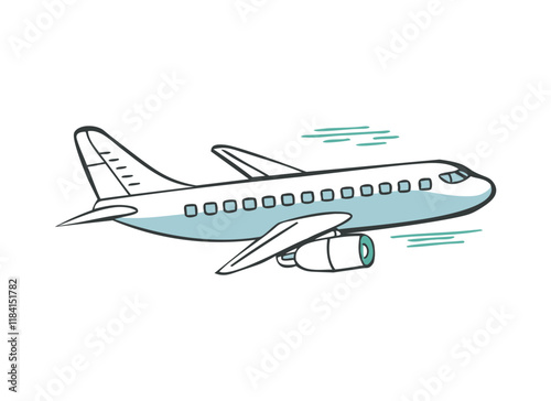 Vector Illustration of Airplane Cartoon - Aviation Clipar photo