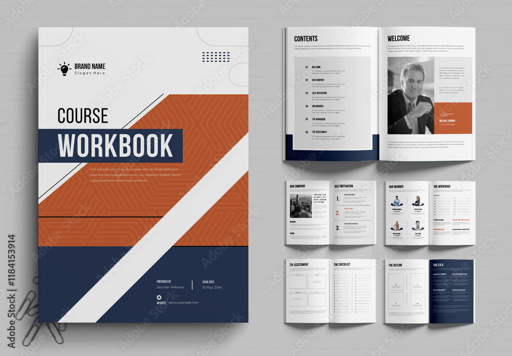 Course Work Book Examples Course Workbook Template Stock Template | Adobe Stock