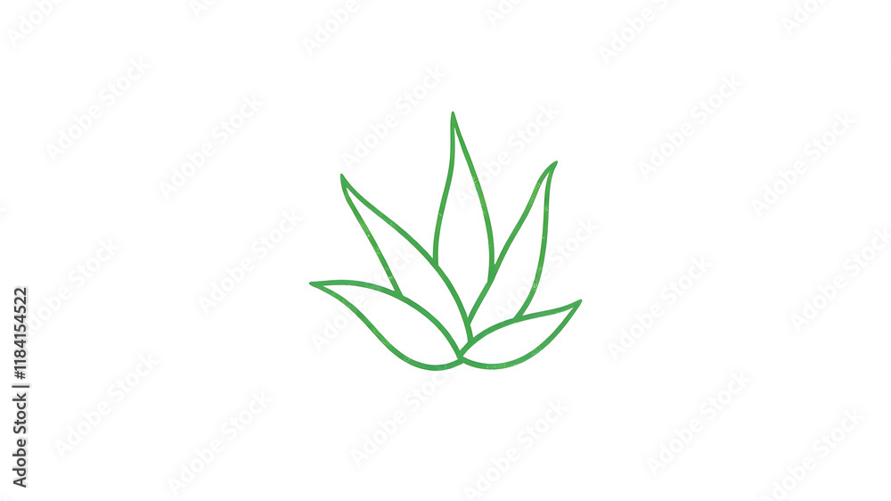 Fototapeta premium Aloe Vera İcon on white background. Generative AI