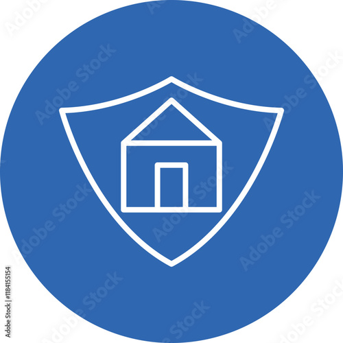 Home Security Check line circle icon