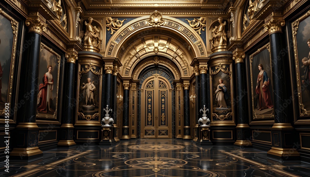 Opulent Grand Hall: A Gilded Palace Interior Opulent Grand Hall: A Gilded Palace Interior