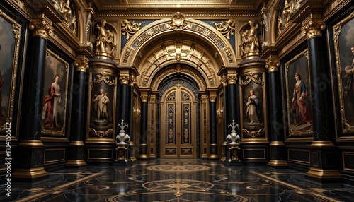 Opulent Grand Hall: A Gilded Palace Interior photo