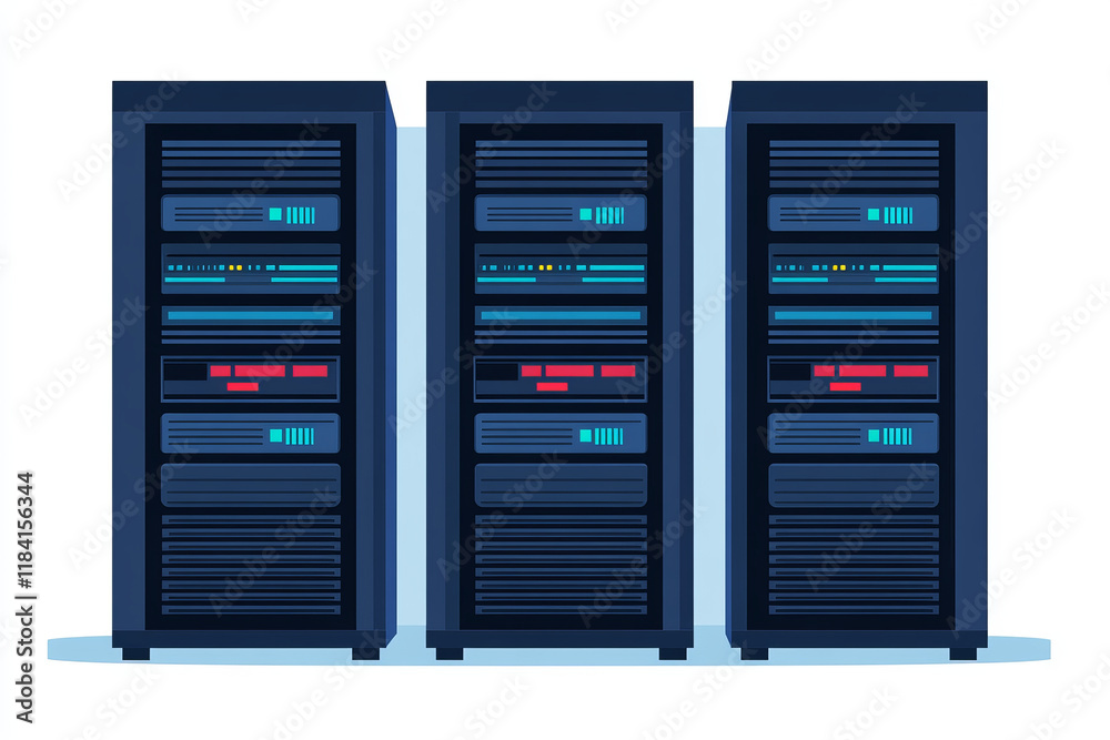 High tech data center with internet servers featuring advanced technology High tech data center with internet servers featuring advanced technology