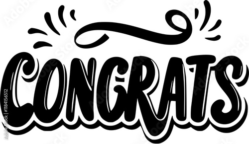 Congrats in outline icon style, congratulate theme.