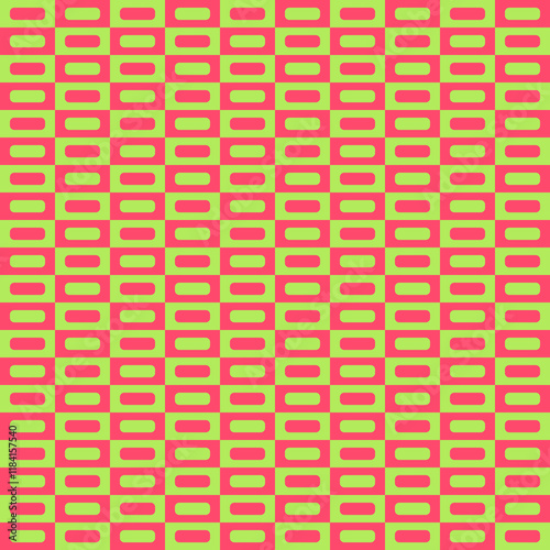 Red and green rectangles mosaic pattern 