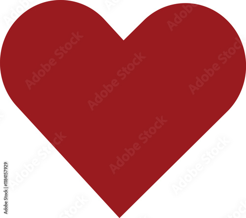 Red love icon in white background
