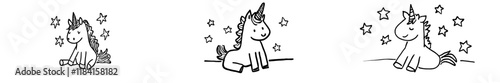 Magic unicorn coloring page for both adults and kids. Excellent for a coloring book