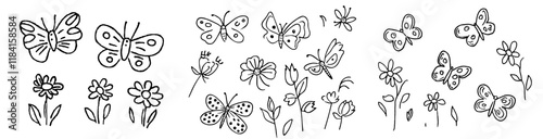 Butterflies and shapes with a cute floral design, perfect for coloring by kids or adults. It fits standard 8.5x11 inch paper