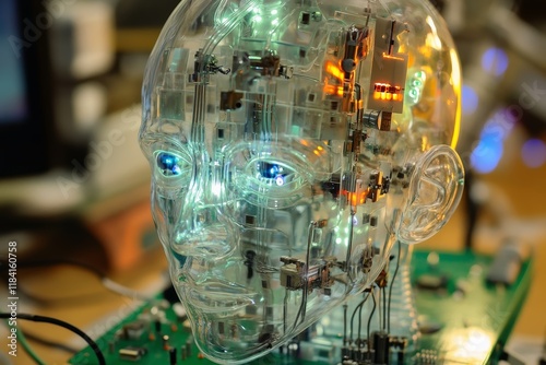 Obraz na płótnie A neural interface directly from the brain to the computer.