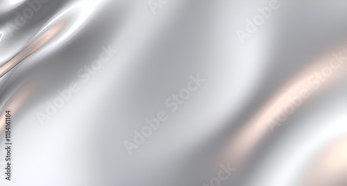 3D Abstract Metallic Surface with Glowing Edges