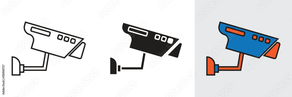 CCTV camera icon vector illustration. CCTV vector icon for apps, web and entertainment. CCTV camera icon vector illustration. CCTV vector icon for apps, web and entertainment.
