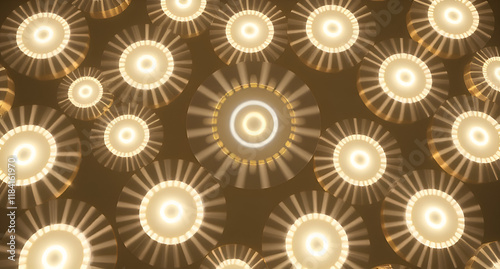3D Abstract Circles with Radial Motion and Glowing Centres