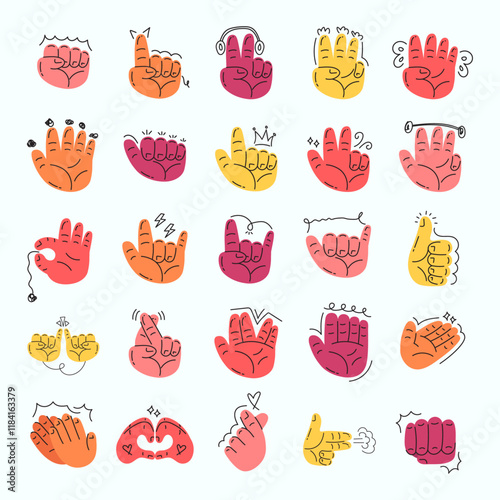 Hand Gesture Doodle Illustration