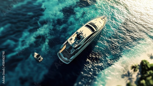 Wallpaper Mural Luxury Yacht in Tropical Paradise: An Aerial View Torontodigital.ca