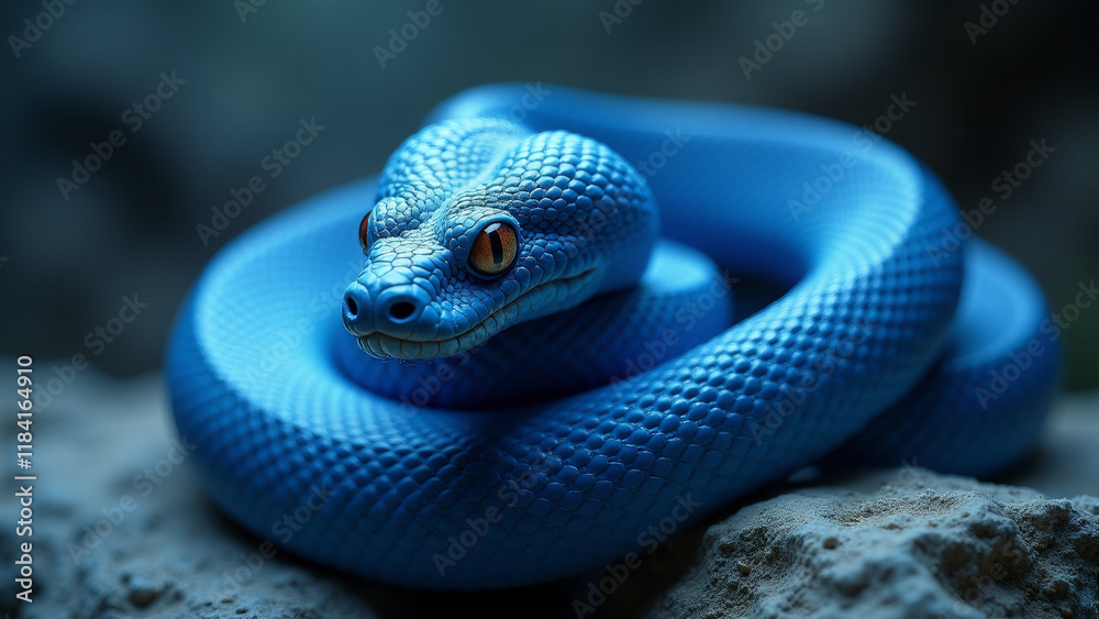 Fototapeta premium Blue Snake, Generative AI