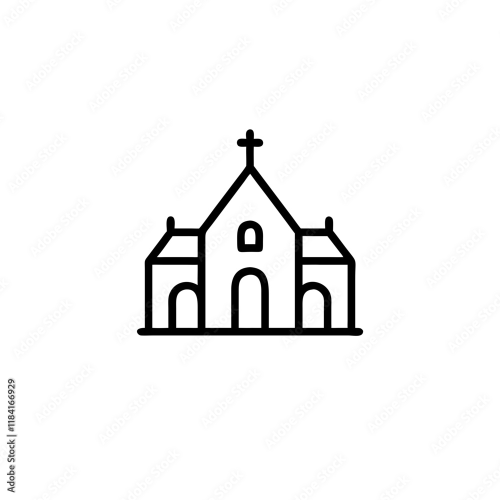 Monastery line Icon, transparent background Monastery line Icon, transparent background