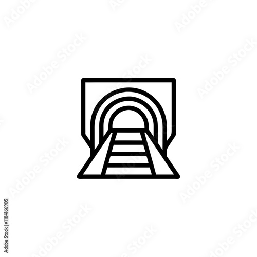 Tunnel line Icon, transparent background