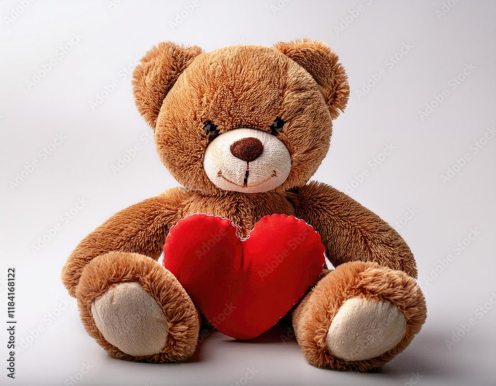 Fototapeta premium valantines teddy day in the white background studio shot