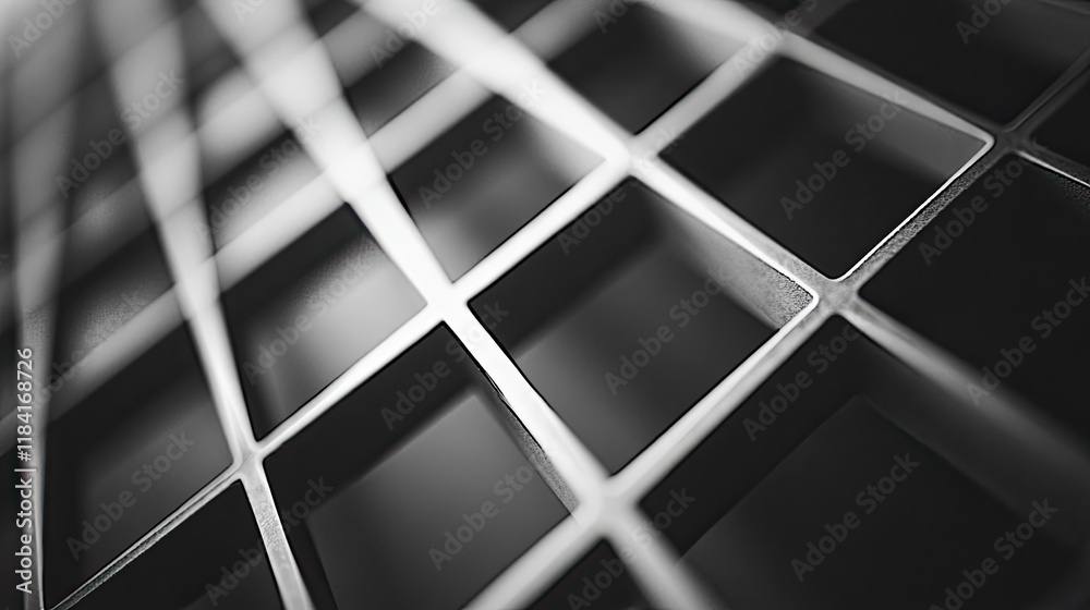 Obraz premium Thin, intersecting lines forming a neat geometric web, set against a light backdrop