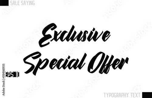 Typography Lettering Sale Design For Advertising Exclusive Special Offer