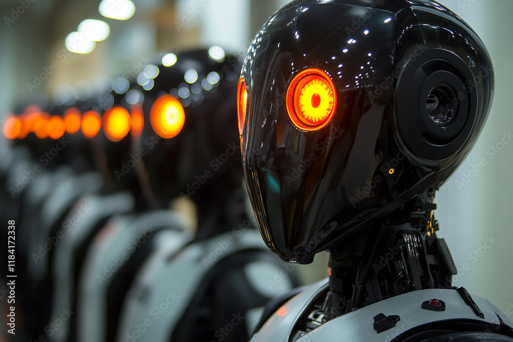 Fototapeta premium Generative AI image of cyborg robot