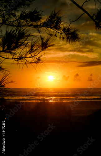 sunset on the beach