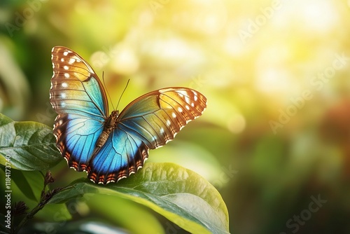 Hypolycaena erylus the Common Tit a beautiful butterfly in the nature background. with generative ai photo