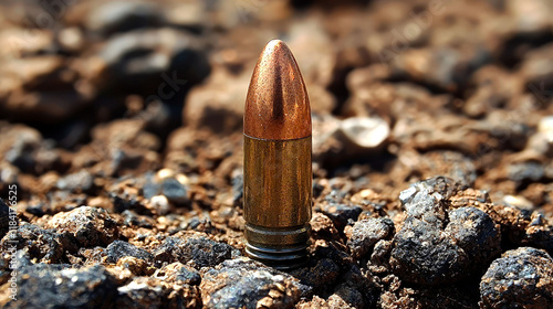 Bullet on the Ground: A Symbol of War, Violence, and Conflict photo