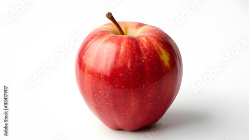 Vibrant Red McIntosh Apple on White Background, Juicy, Glistening Fruit Photography photo