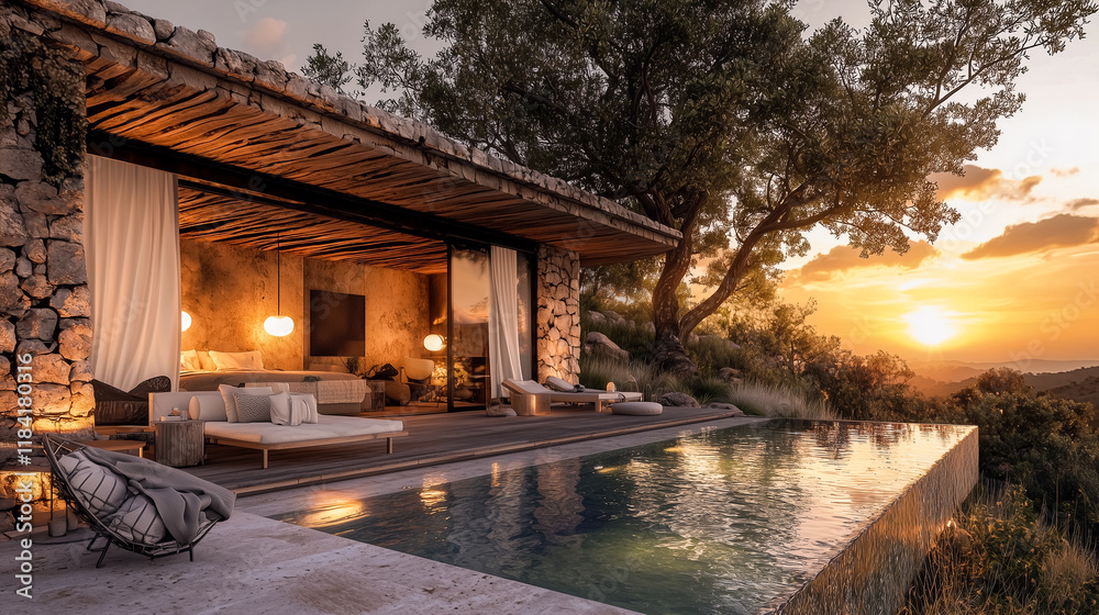 Luxury modern residence with outdoor pool Luxury modern residence with outdoor pool
