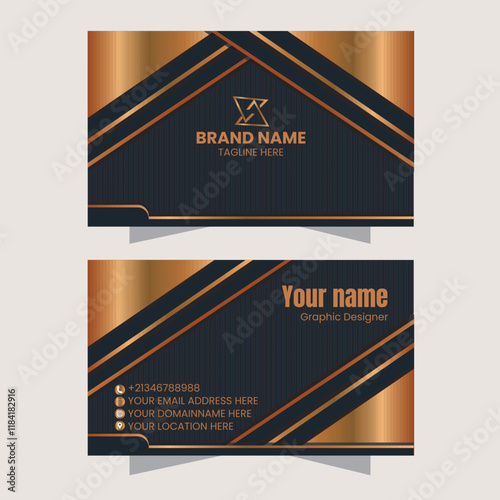 Modern Business Card Design with Copper Accents