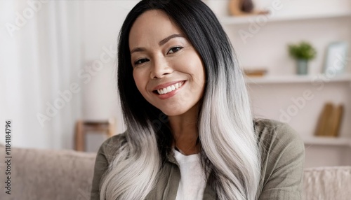 Free Download Positive long hair woman at home - GFXLoad
