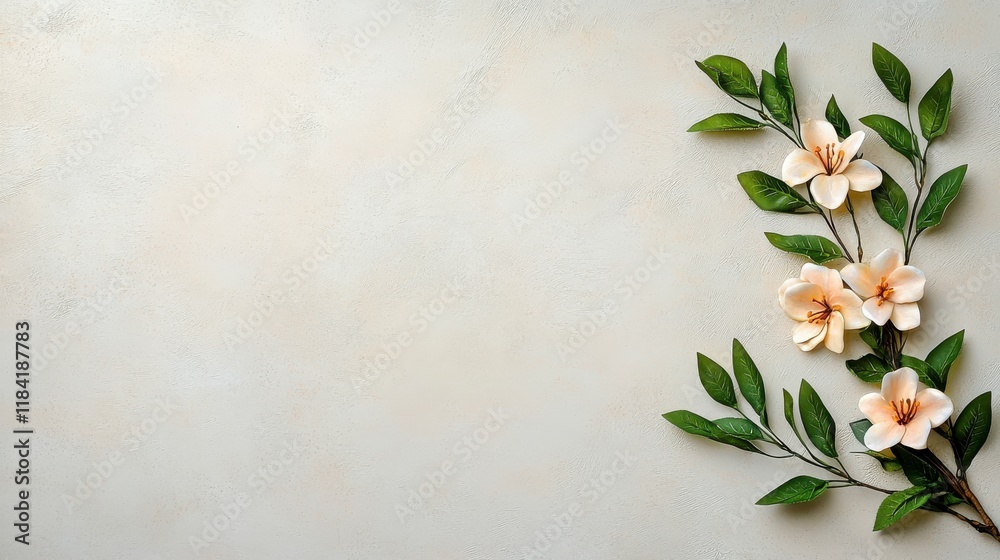 Naklejka premium Delicate Floral Arrangement on Soft Neutral Background