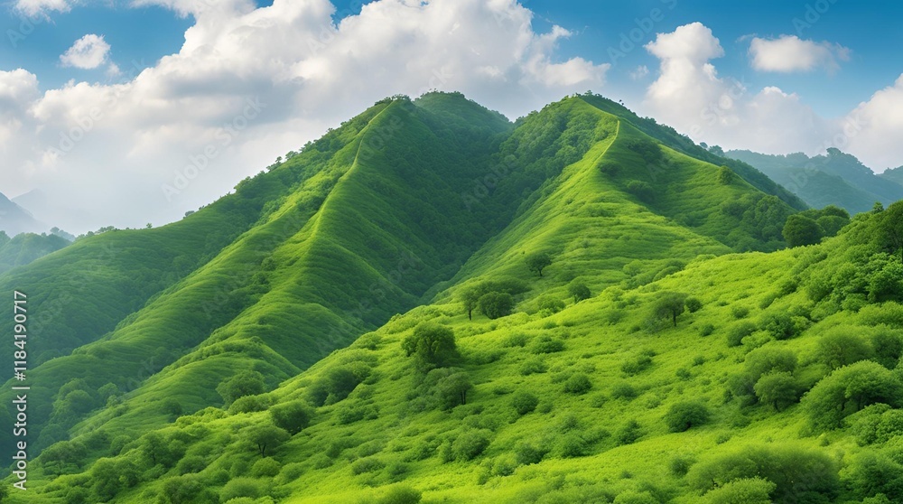 Fototapeta premium Landscape with mountains and clouds