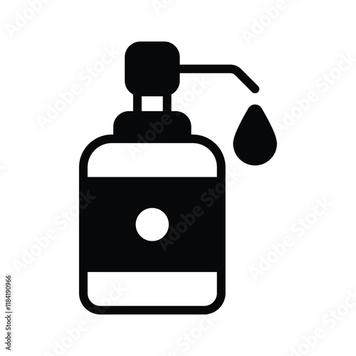 A simple, clean icon of a soap dispenser, sanitizer vector design