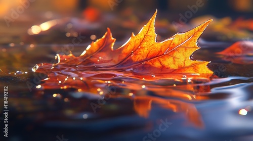 Close-up 3D render of a leaf with vibrant colors, showcasing the beauty and diversity of nature.