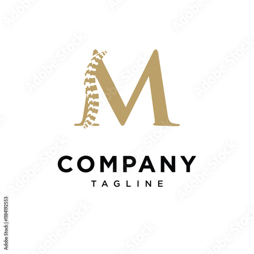 Letter M Spine Logo icon vector