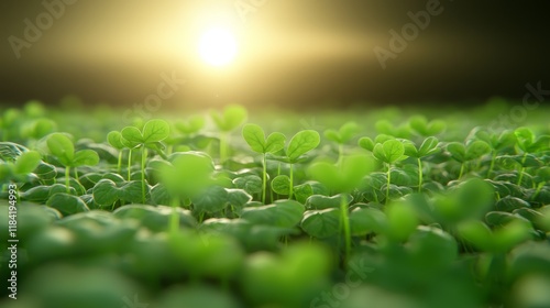 3D illustration depicting the energy flow in an ecosystem, highlighting the interconnectedness of organisms.