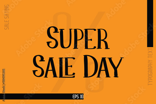 Sale Banner Text Typography Design Template Super Sale Day